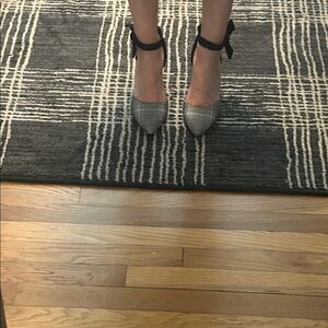 Chinese Laundry Black and Gray Plaid Heels